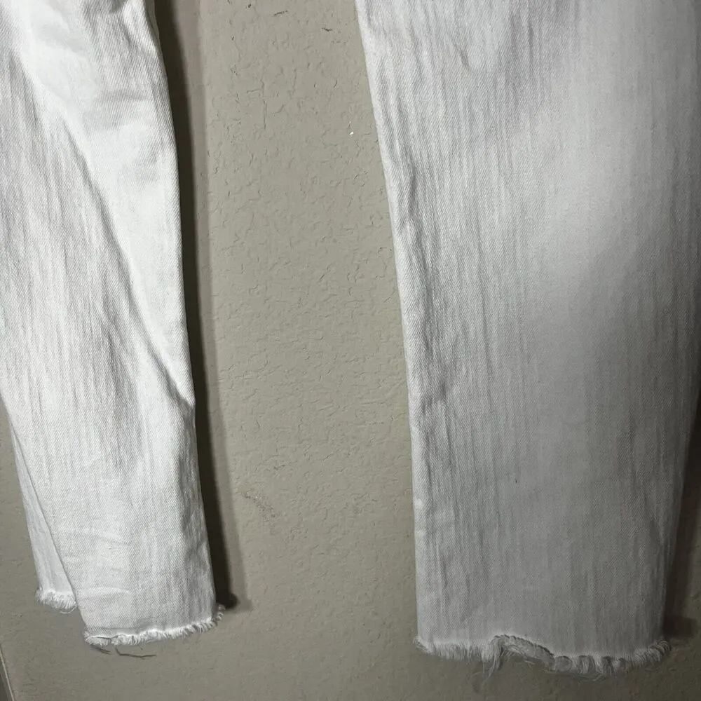 Big Star Mia Boot Cut Jeans White Denim Cotton Stretch Women's 30R raw hem - Image 6