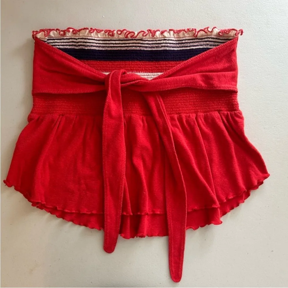 Free People Striped Ruffle Edge Hem Tube Top xs - Image 3