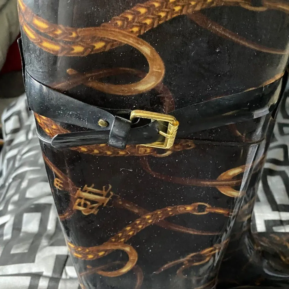 Ralph Lauren Black Gold Chainlink Calf Buckle Pull On - Image 4