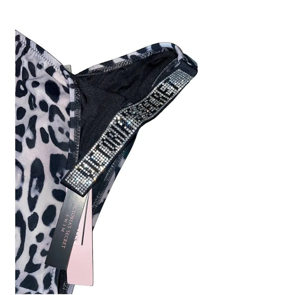 Victoria's Secret Shine Strap Brazilian Leopard Swim Bottom Large NEW - Image 4