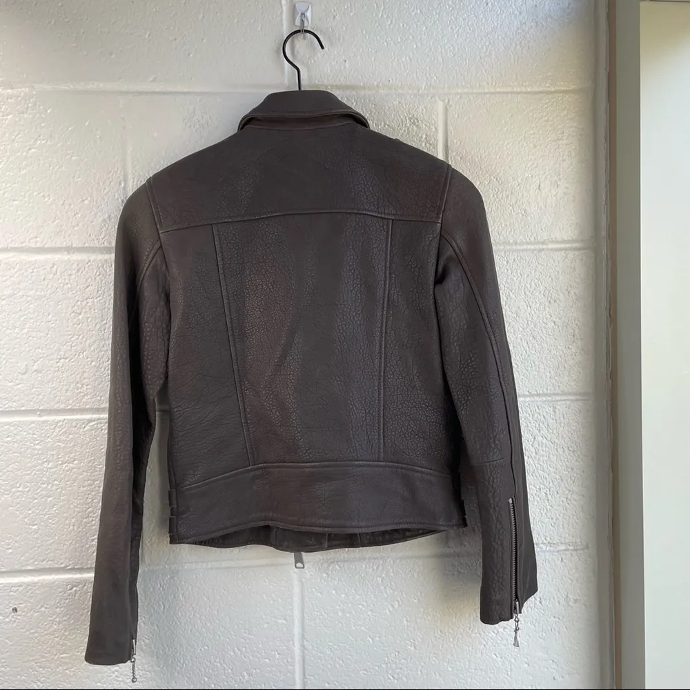 All Saints Watson Leather Moto Biker Jacket - Image 13