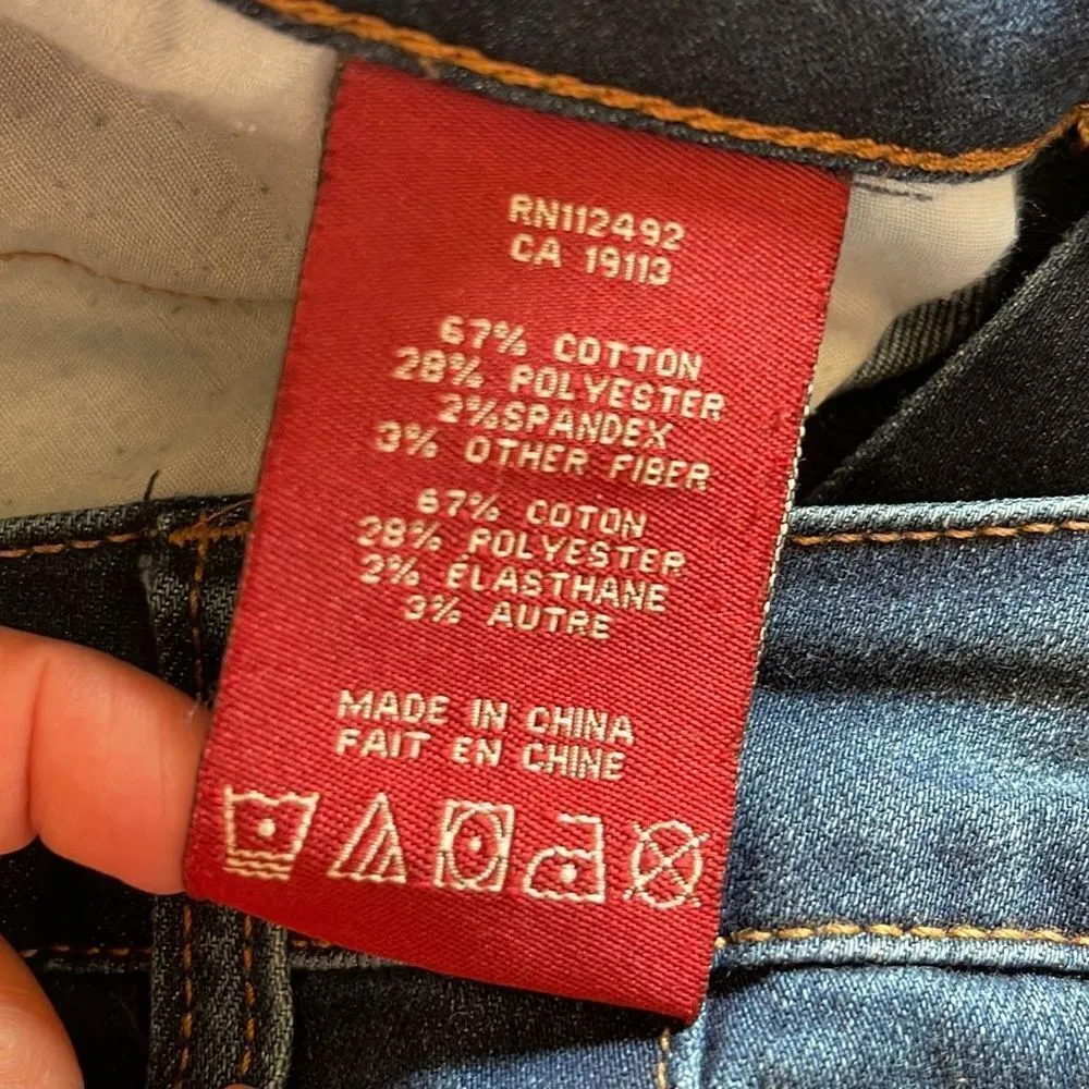 Makers Of True Originals Cropped Denim Stretch Jeans Mid Rise Size 29/8 Dark Rin Blue - Image 8