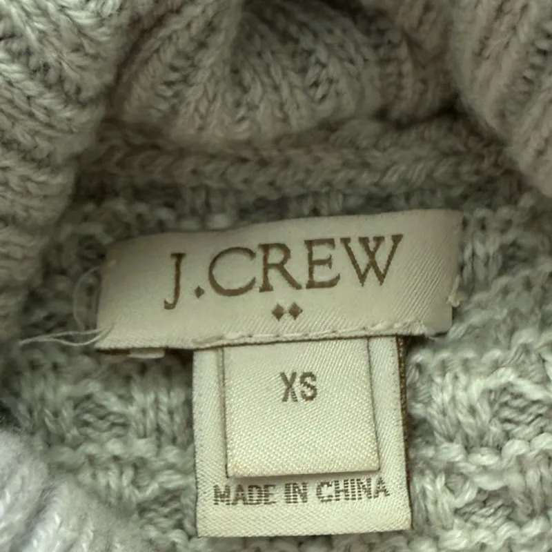 J. Crew Waffle Knit Textured Turtleneck Sweater Mushroom Gray Size XS‎ - Image 11