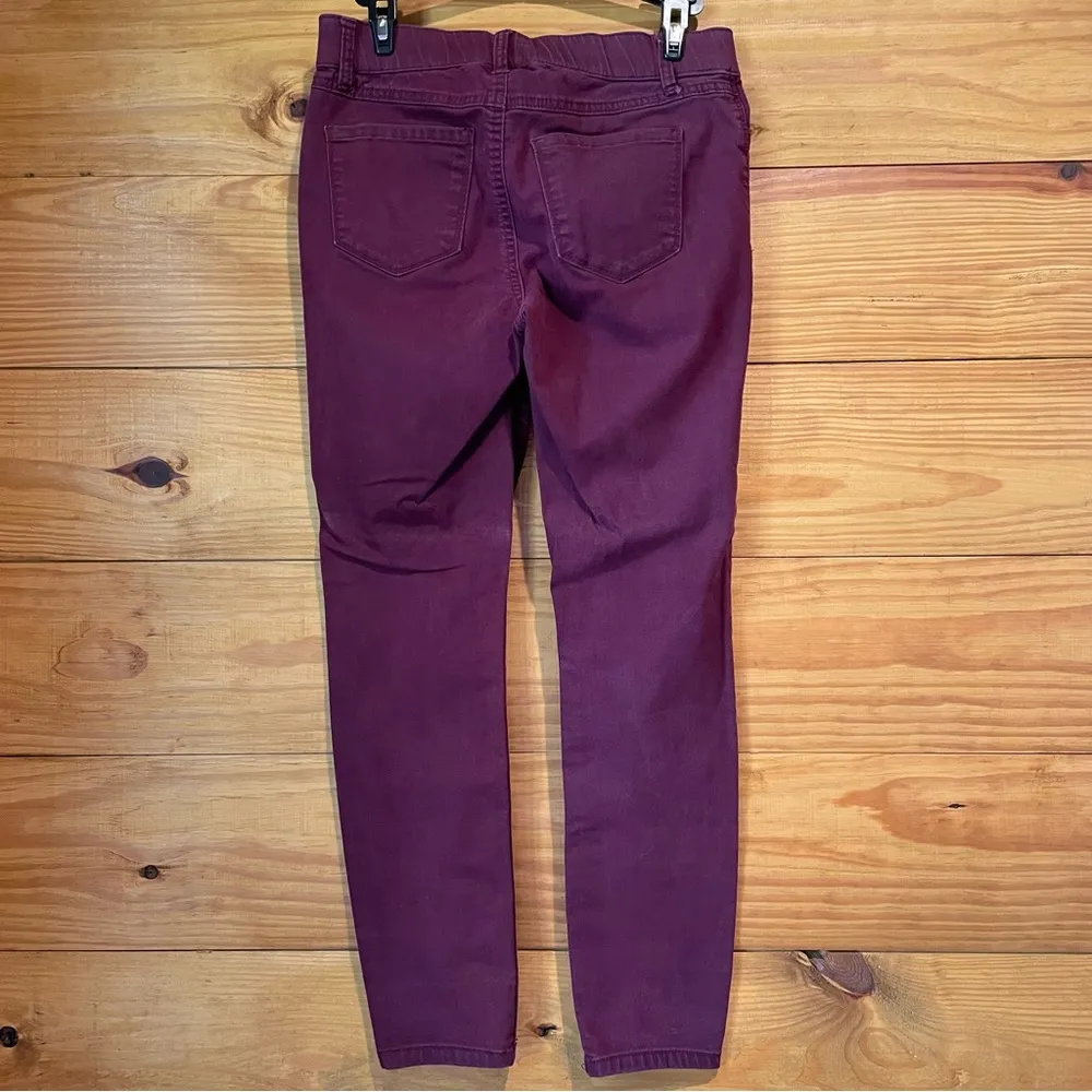 LC Lauren Conrad Burgundy Maroon Mid Rise Pull On Stretchy Skinny Jeans 6 - Image 2