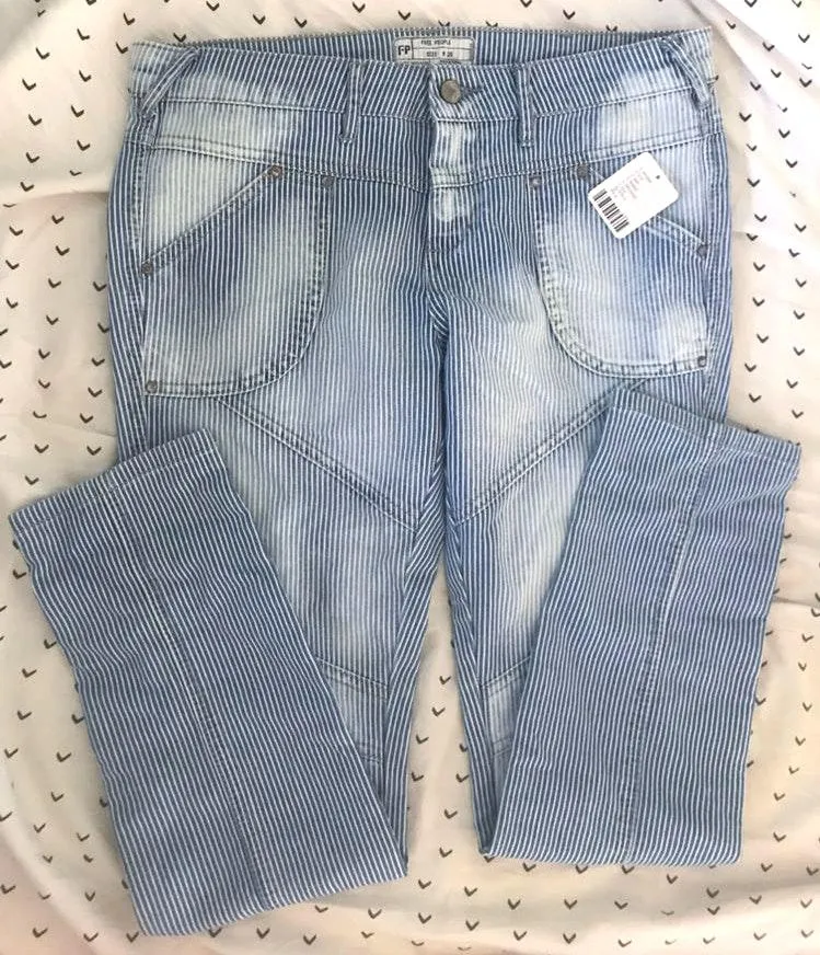 Free People Striped Jeans - Image 4