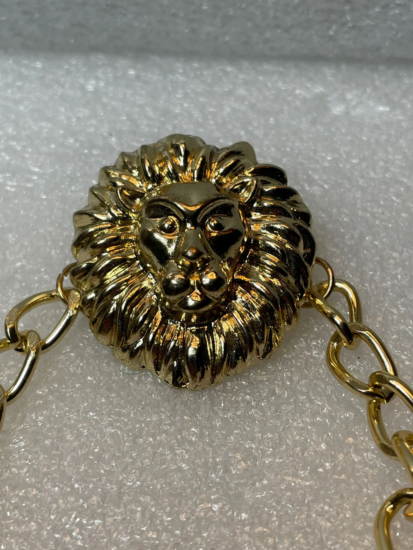 Carved Lion  Bracelet In Gold Tone - Image 3