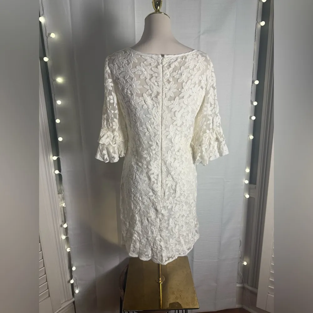 Jessica Howard Cream Lace Dress Size 8 - Image 2