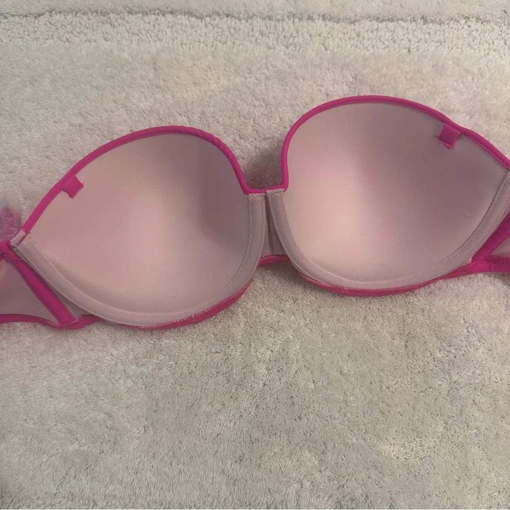 Victoria’s Secret Flirt Bandeau Hot Pink Swim Bikini Top 34D - Image 6