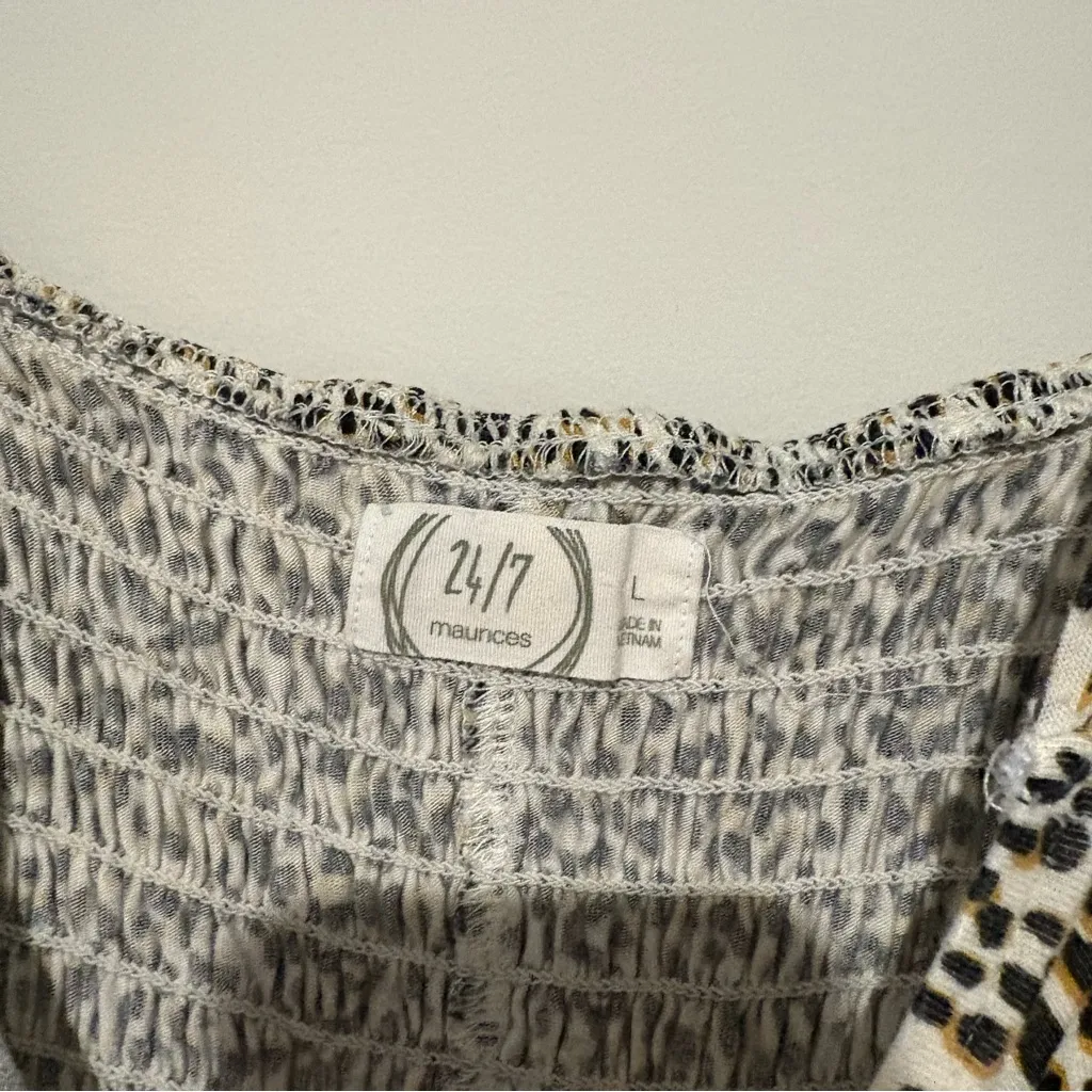 Maurice’s 24/7 Animal Ruffle Strap Midi Dress black tan size‎ large - Image 4