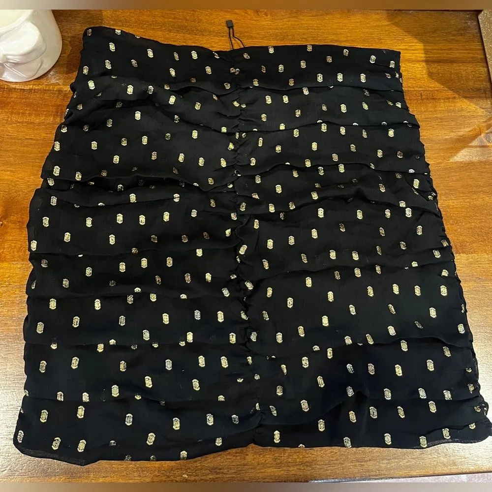 NWOT Zara Womens Polka Dor Black and Gold Skirt Size Medium - Image 4
