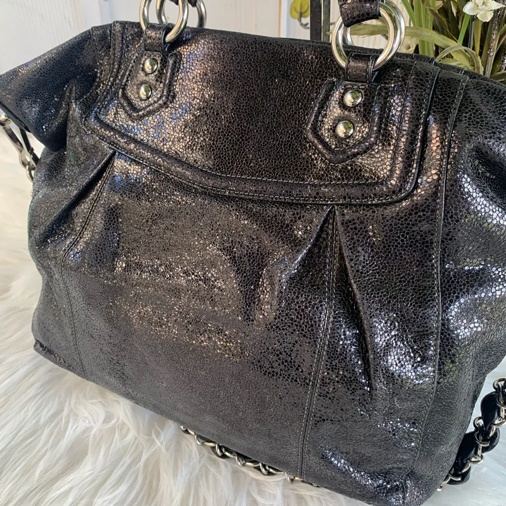 *RARE* Coach LMT EDITION Madison Audrey, Metallic Black Satchel/Shoulder Bag - Image 6