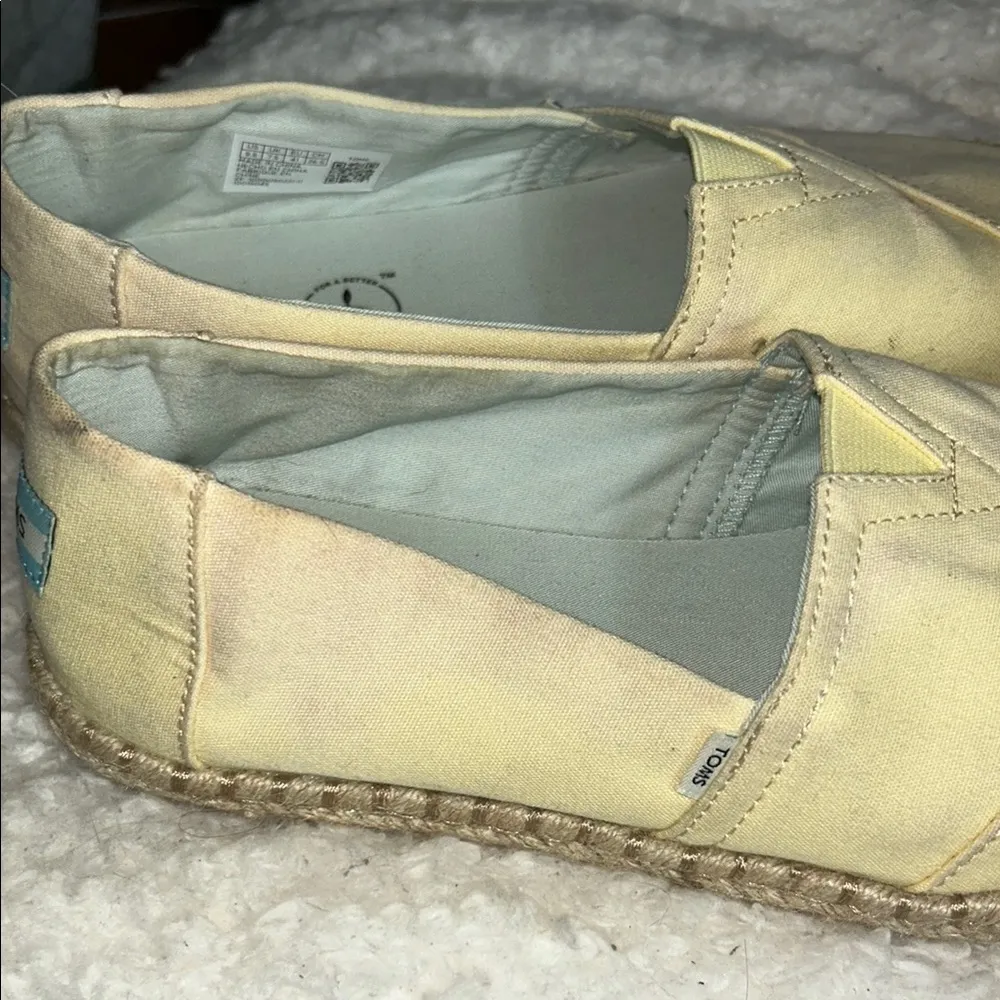 TOMS Light Yellow Espadrille Shoes - Image 4