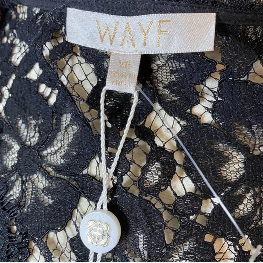 WAYF Spencer Black Lace Puff Sleeve Mini Dress - Image 10