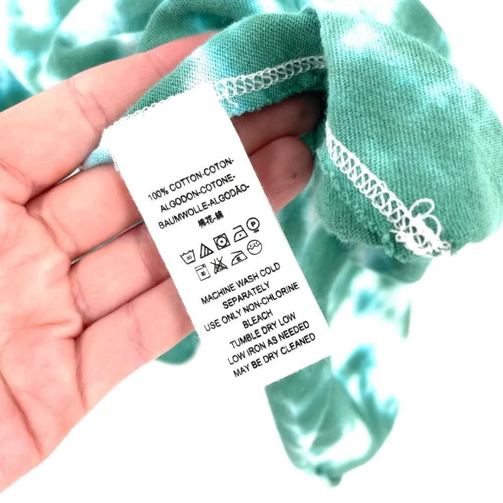 FREE PEOPLE Teal Waters Tie Dye Boho Sleeveless Peplum Anytime Tank Top Shirt - Image 9