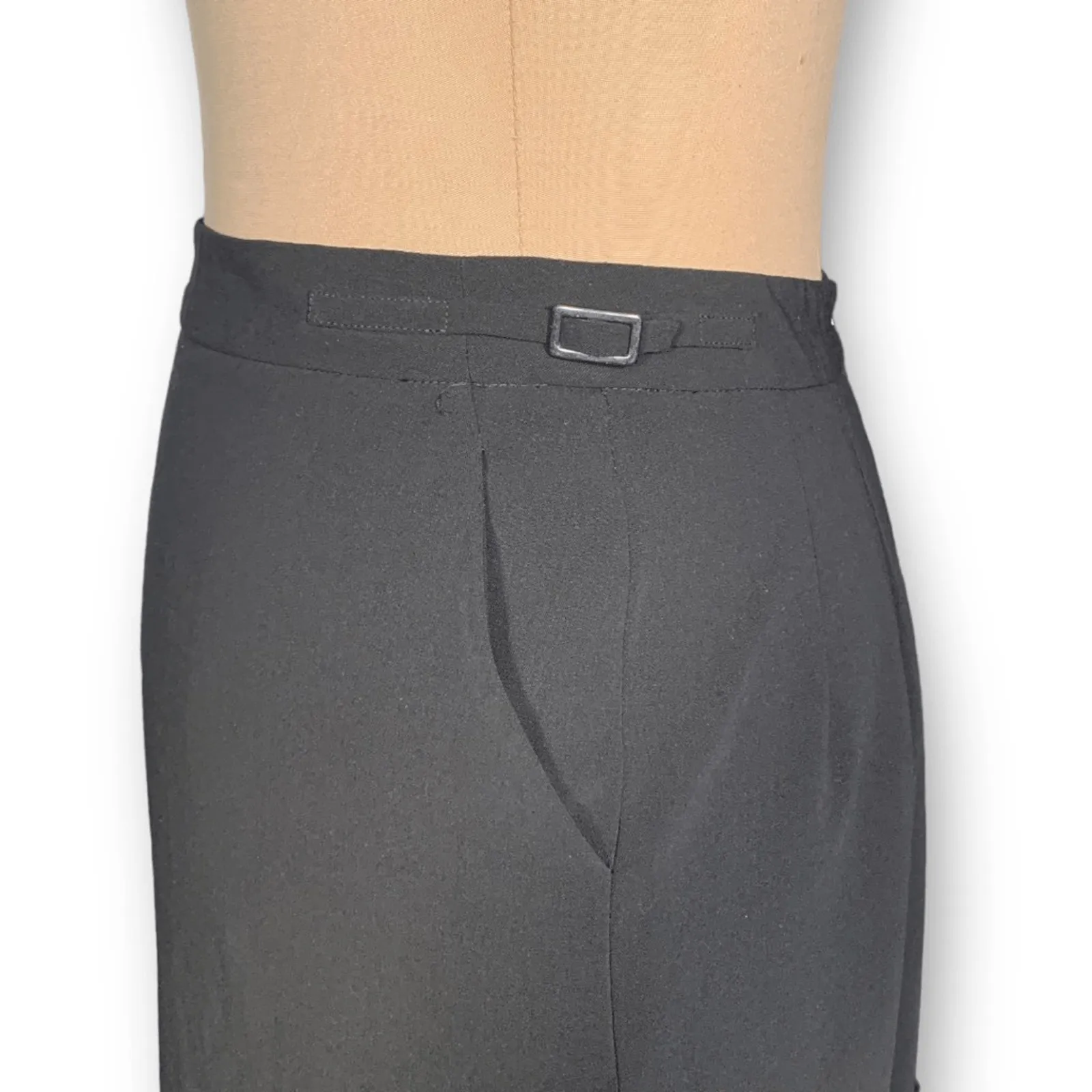 Vintage 90s Giorgio Armani Classico Black Wool Skirt IT 50 Made in Italy Skirt - Image 4