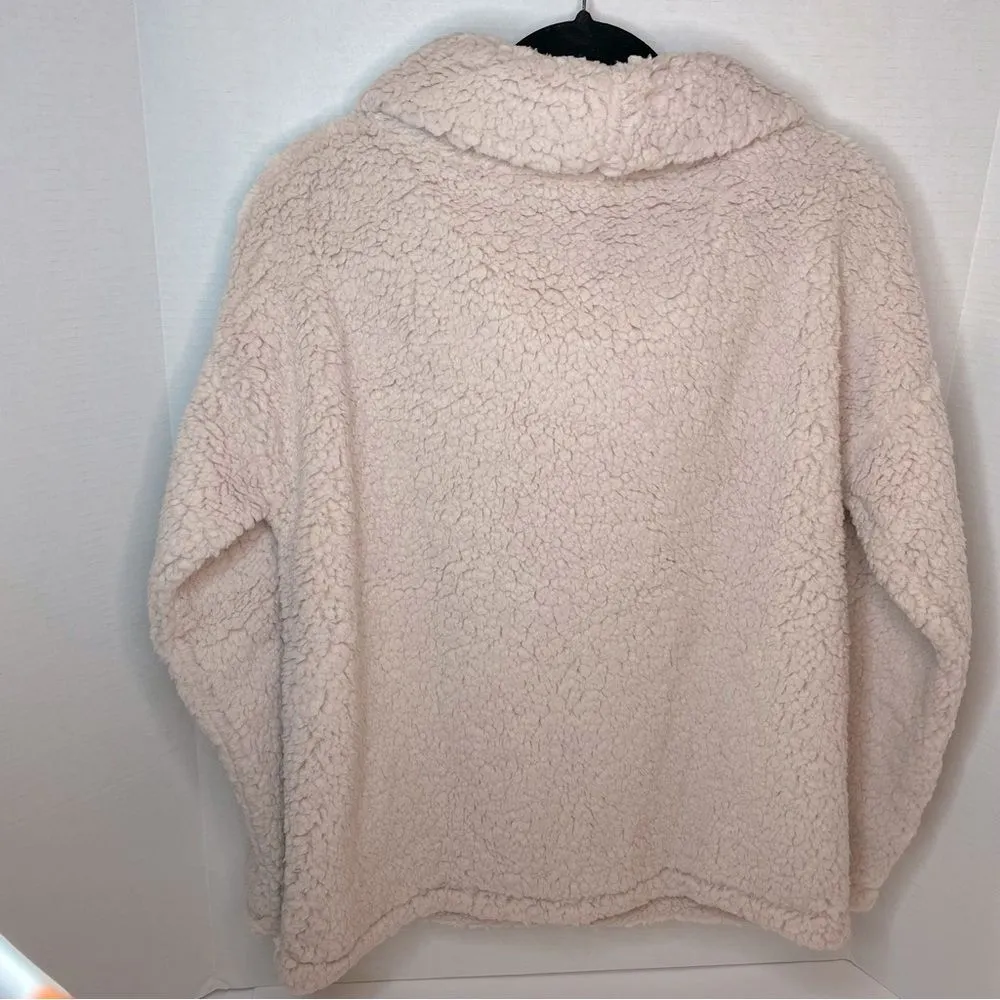 A New Day Light Pink Super Soft Comfy Cowl Neck Sherpa Sweater Size Large NWT - Image 8