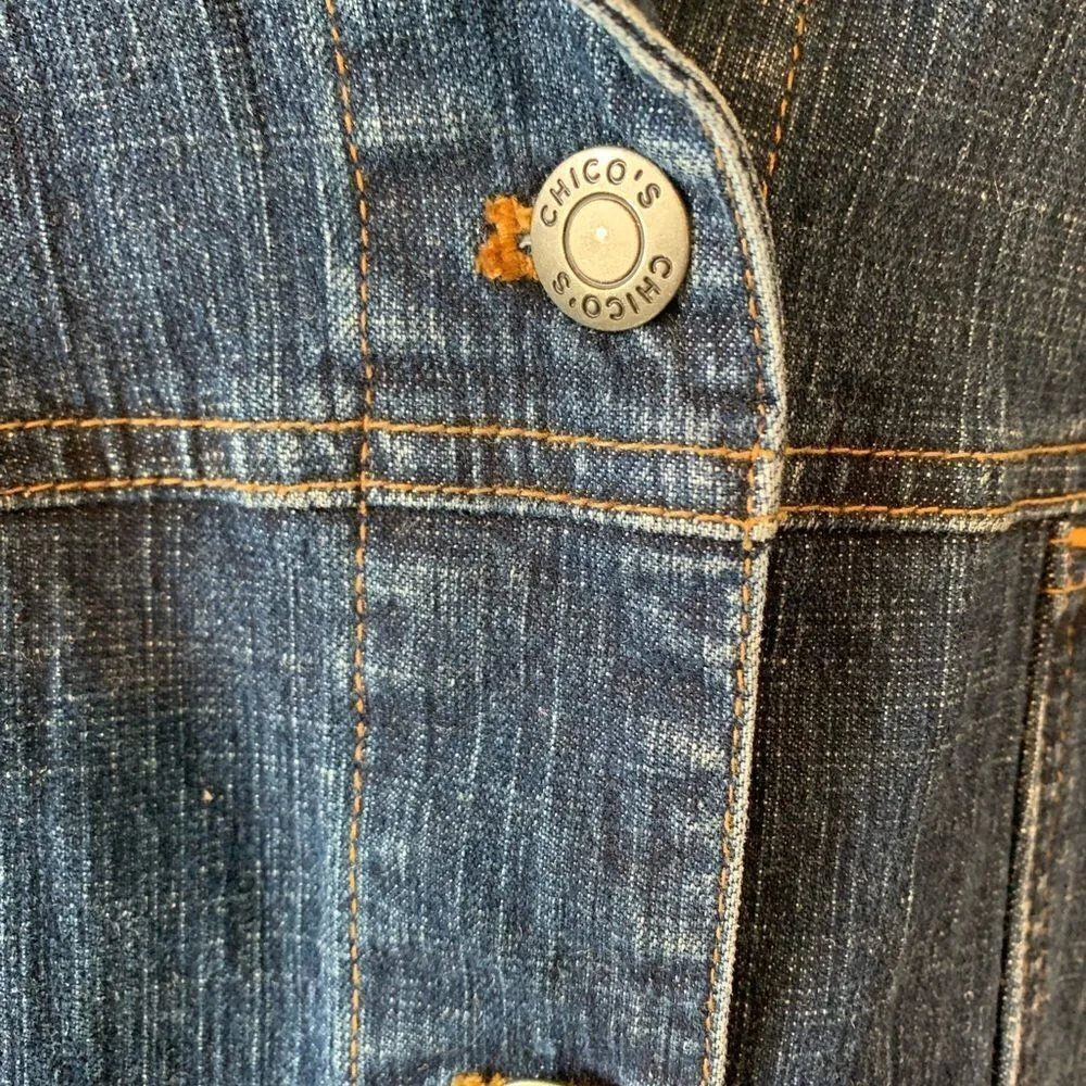 Chicos Blue Jean jacket size 2‎ - Image 3