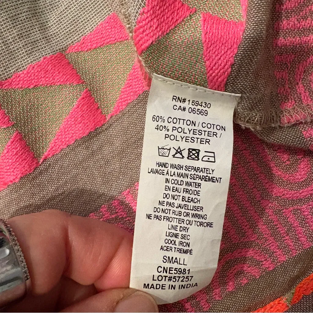 Elan Tulum  Spaghetti Strap Maxi Swim Cover-Up Dress, Neon Aztec, Sz S - Image 15