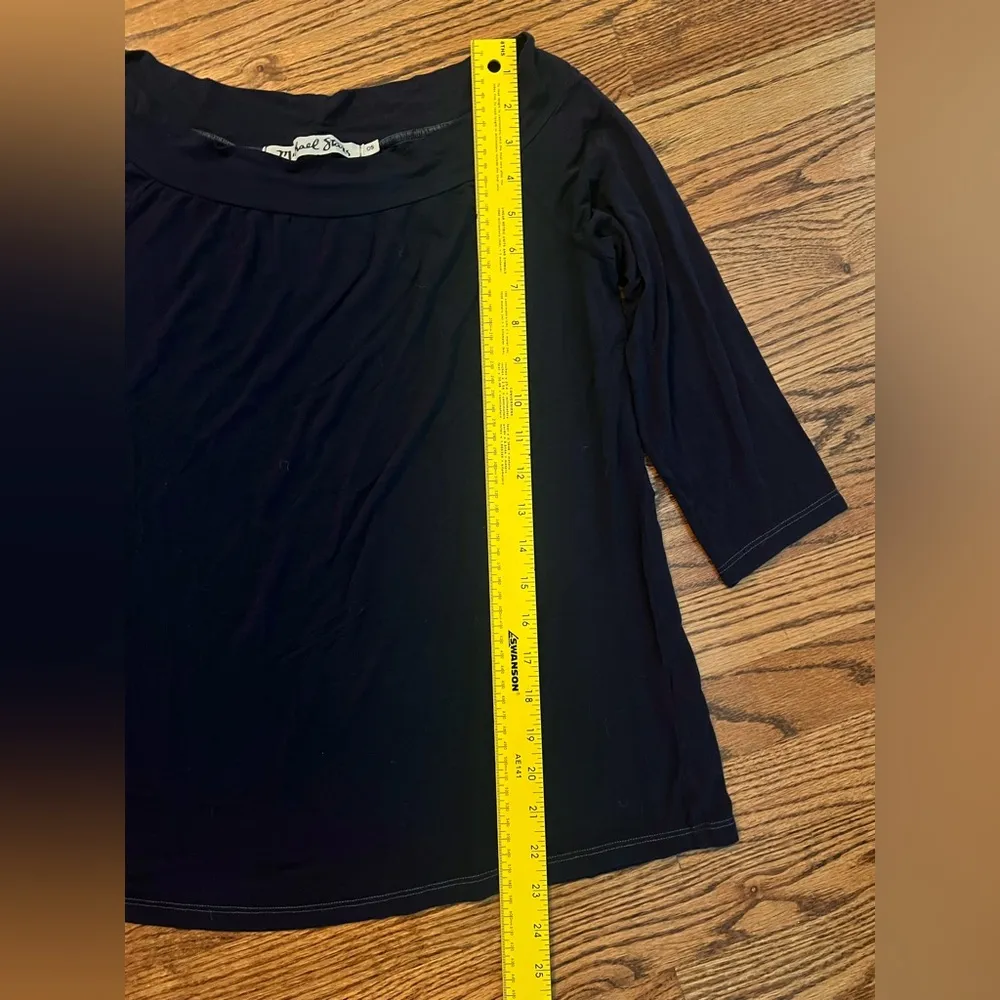 Michael Stars Dark Navy Off-Shoulder Tee – One Size - Image 6