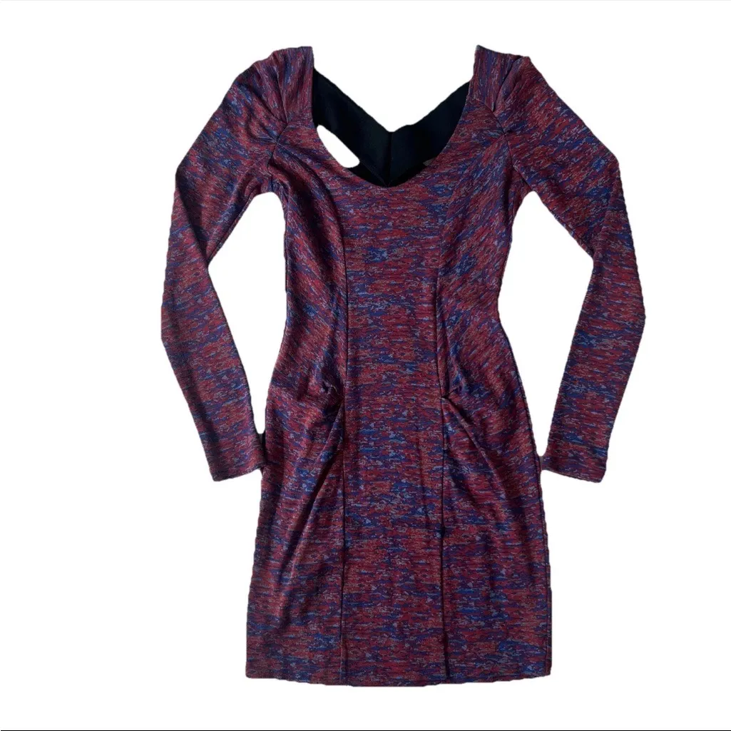 BCBGeneration Mini Bodycon Dress Women’s XS Long Sleeve Y2K Edgy Holiday Party - Image 2