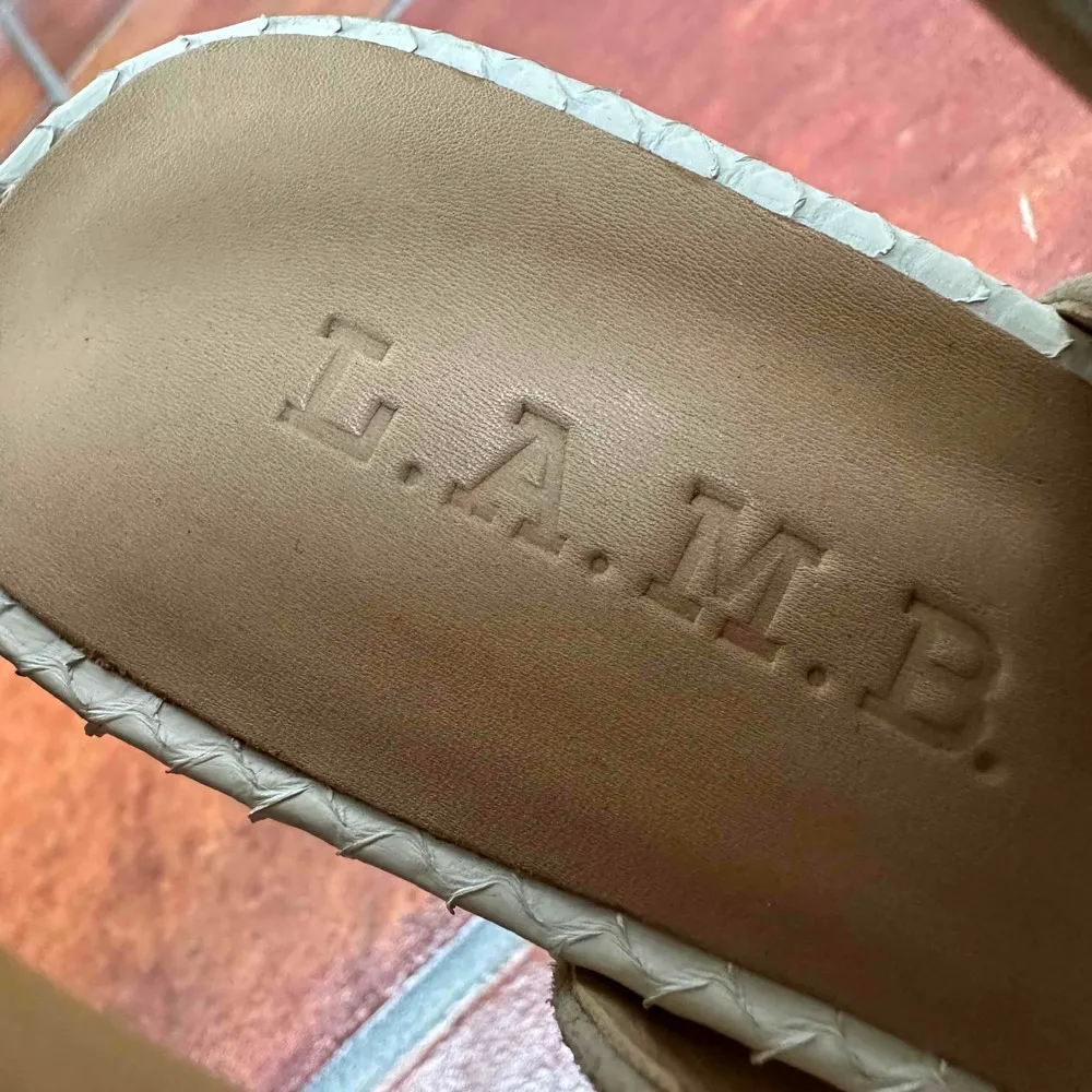 LAMB Suede Leather Slingback Peep Toe Heels Size 7M - Image 7