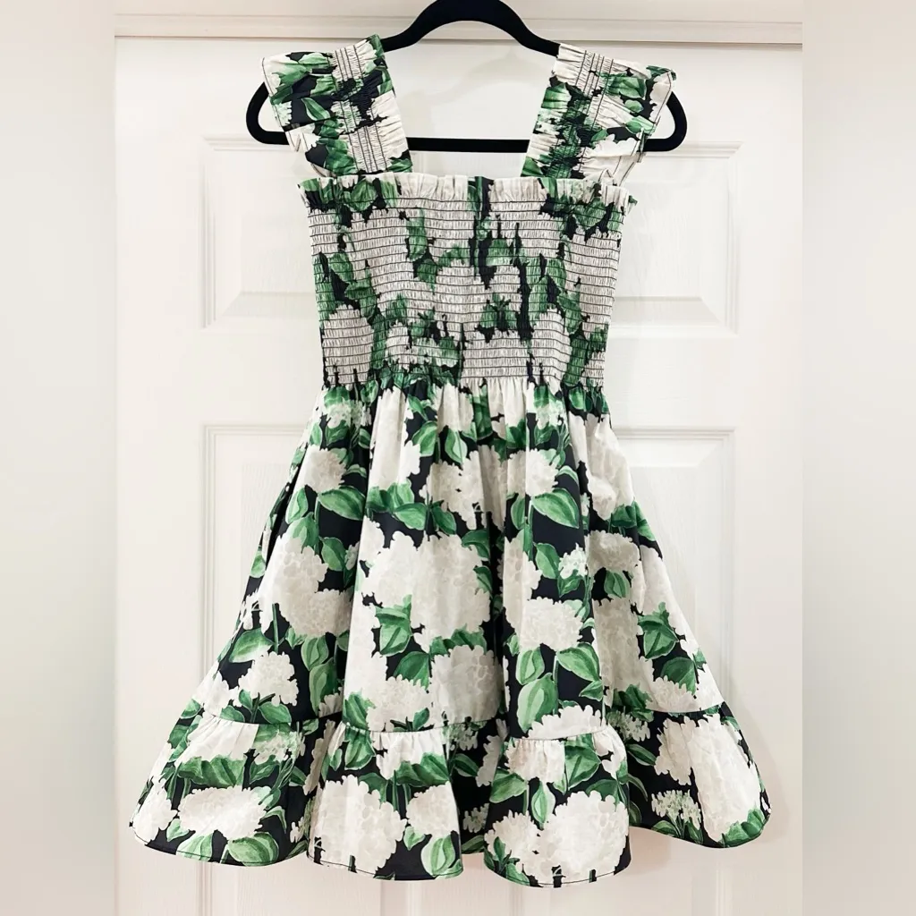 NWT Hill House The Elizabeth Nap Dress Night Bloom
Cotton Green White Floral XS - Image 7