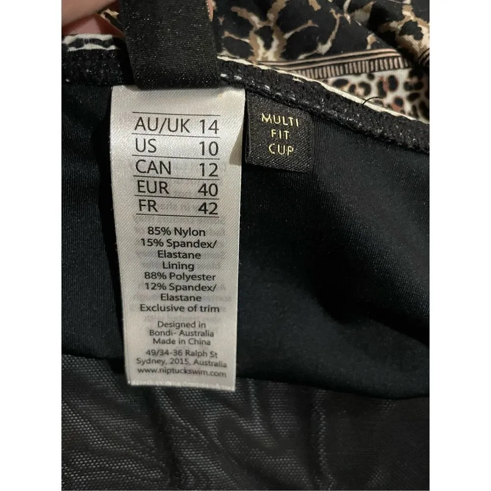 Nip Tuck Swim Savannah Stripe Dulcie Grecian Design Tummy Control One Piece Swim Black Size 10 - Image 9