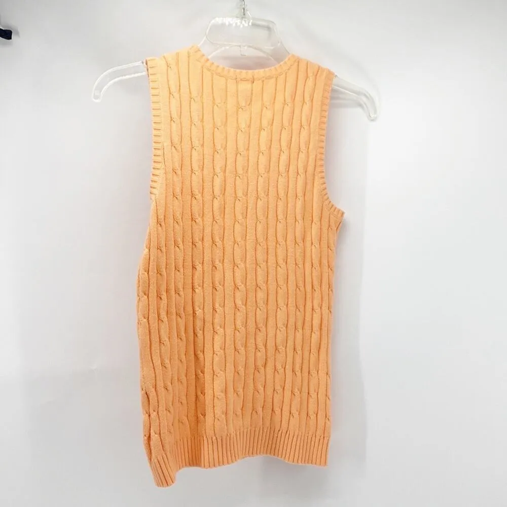Gap 90s sweater tank sherbet in color cable knit summer casual  sweater vest - Image 4