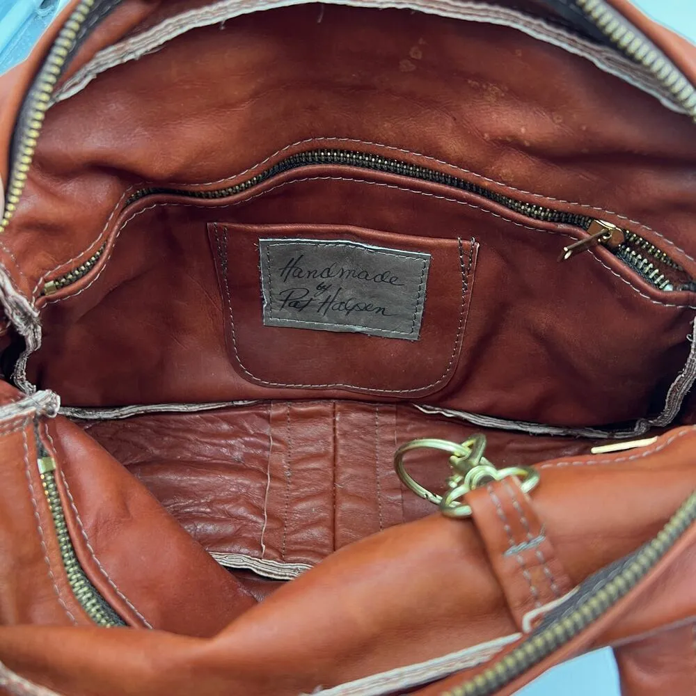 Pat Halpen Leather Shoulder Bag Vintage Rust Red Handbag Vintage - Image 4