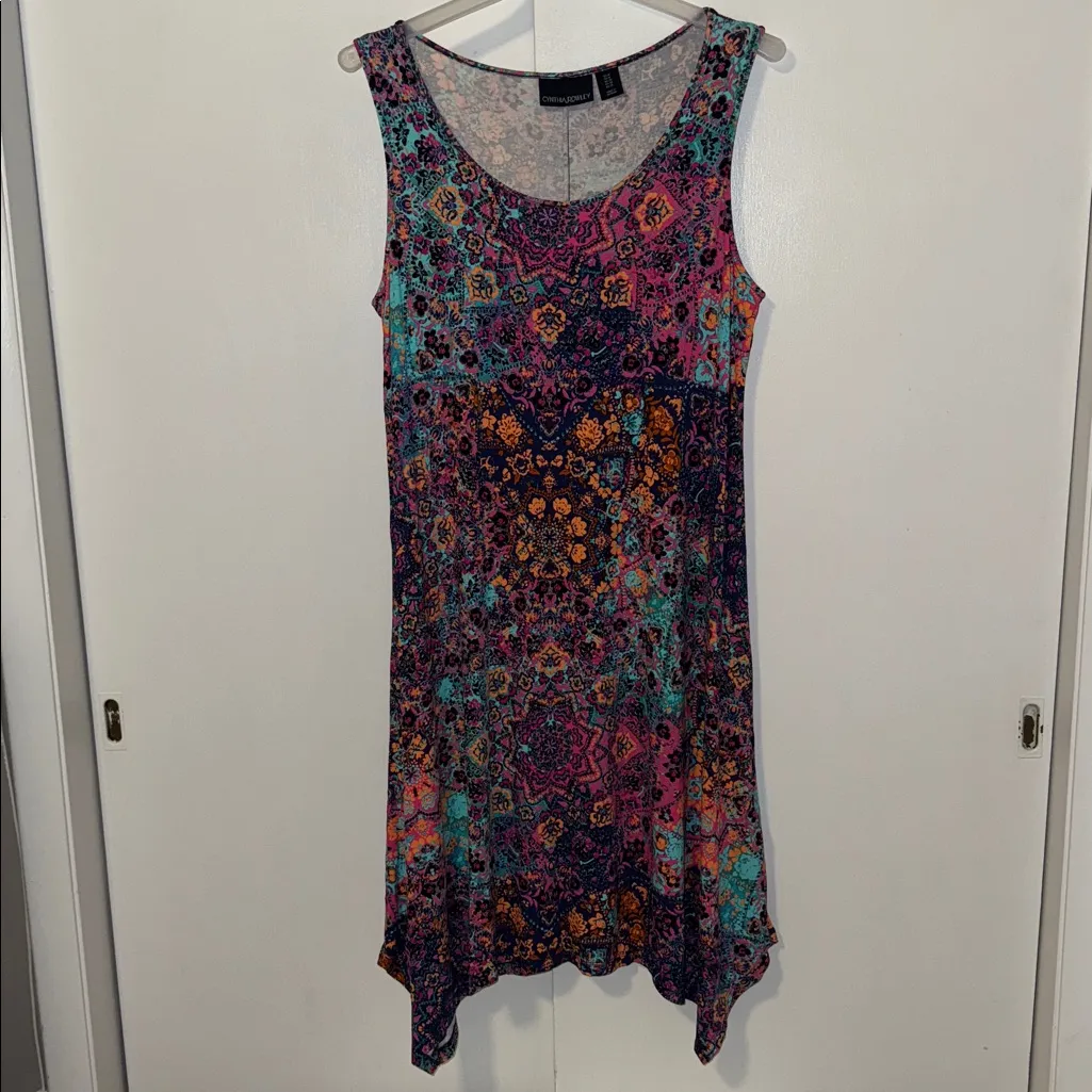 Cynthia Rowley Sleeveless Dress w Boho Madala Print Women’s 1X - Image 2