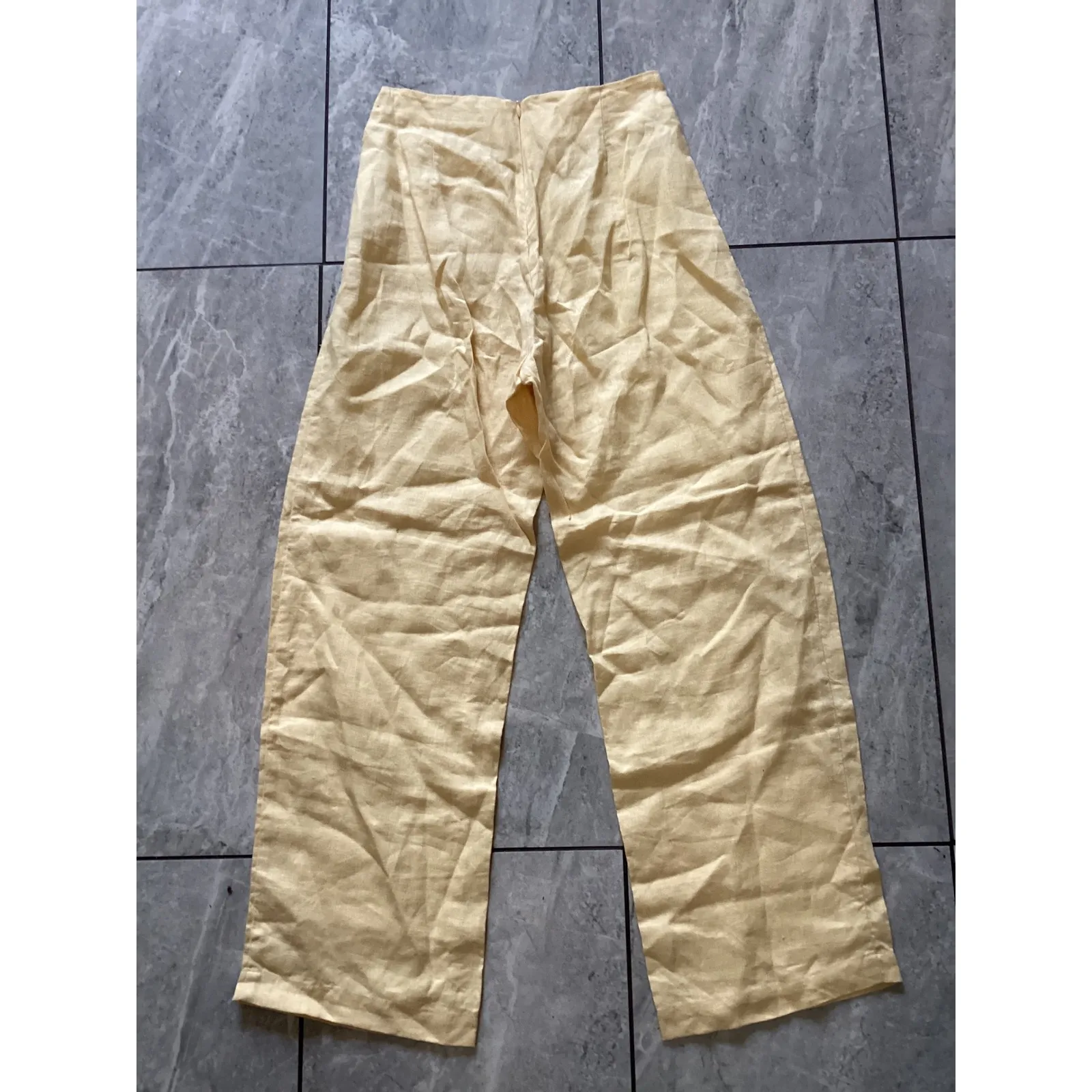 Reformation Linen Wide Leg Pants Beige High Waisted Casual Resort Size 6 - Image 3