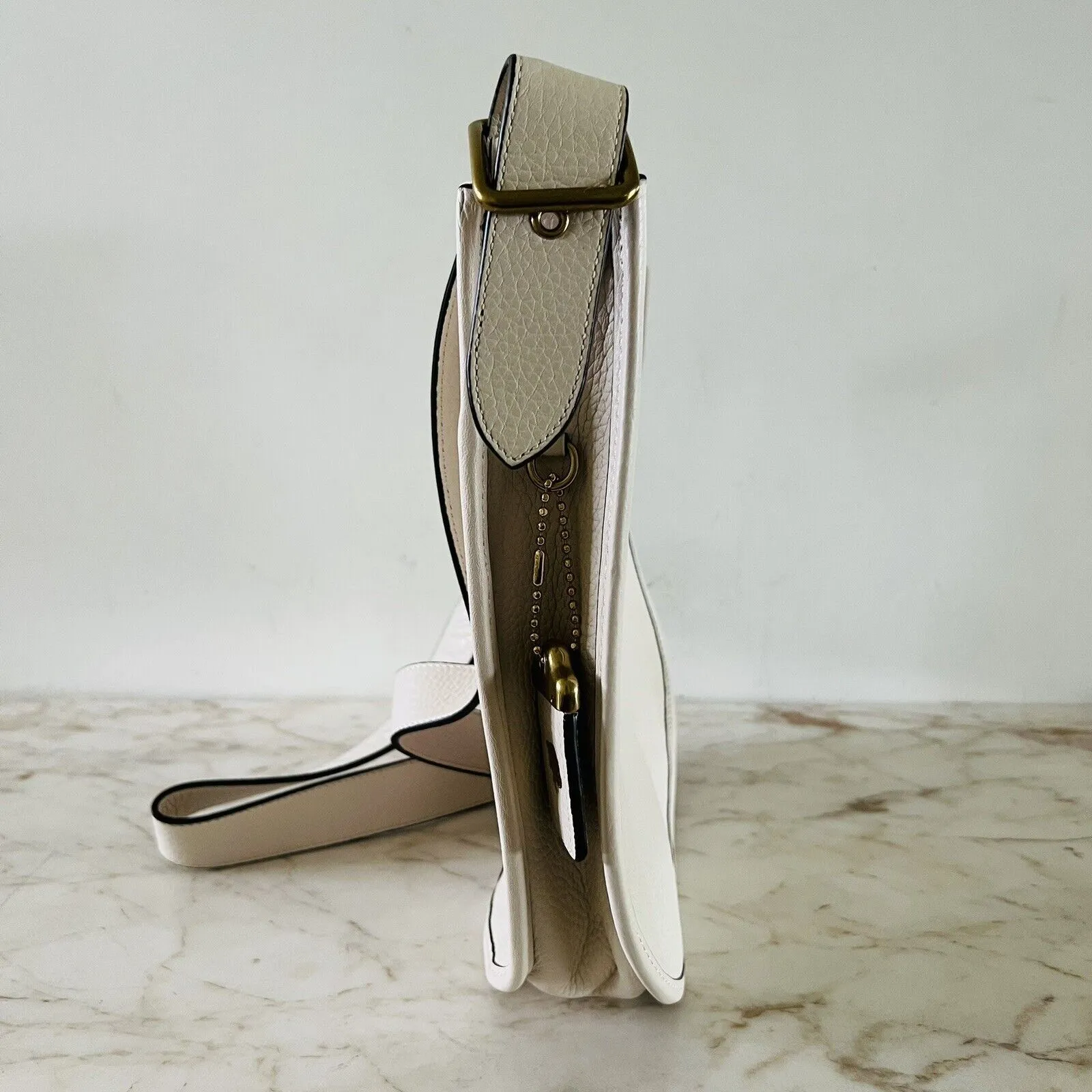 COACH Emery Chalk Multi Pebble Leather Crossbody Bag With Varsity Stripe - Image 10