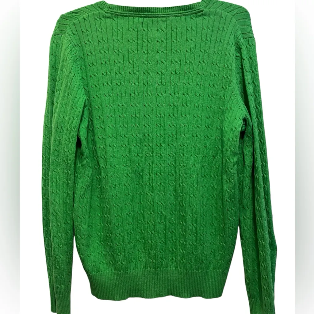 Kim Rogers Green Cable Knit Sweater size medium - Image 4