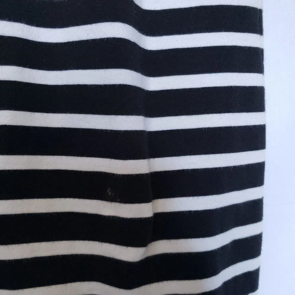 J. Crew Factory Womens Dress Sz Small Ruffled Sleeve Black White Striped Preppy - Image 8