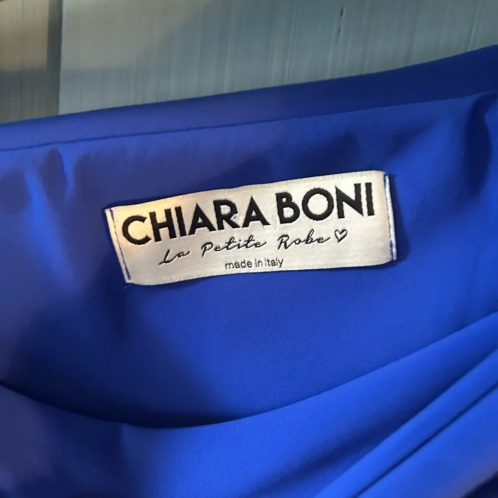Chiara Boni La Petite Robe| Cobalt Blue One Shoulder Cocktail Dress, Size 46 - Image 4