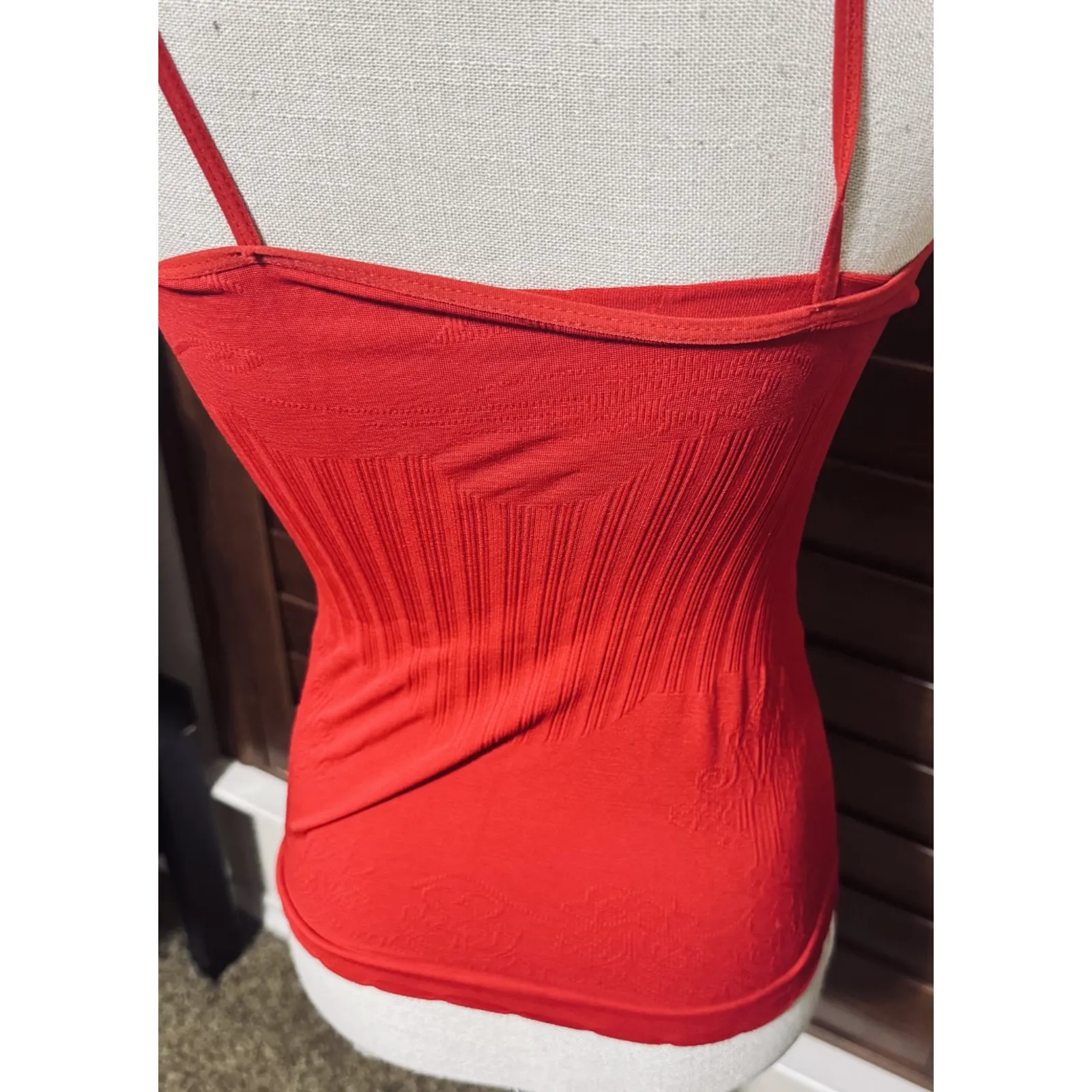 Vtg Mango Red Love Cami Tank Top studded Y2K 2000s sz Small Valentines Day - Image 3