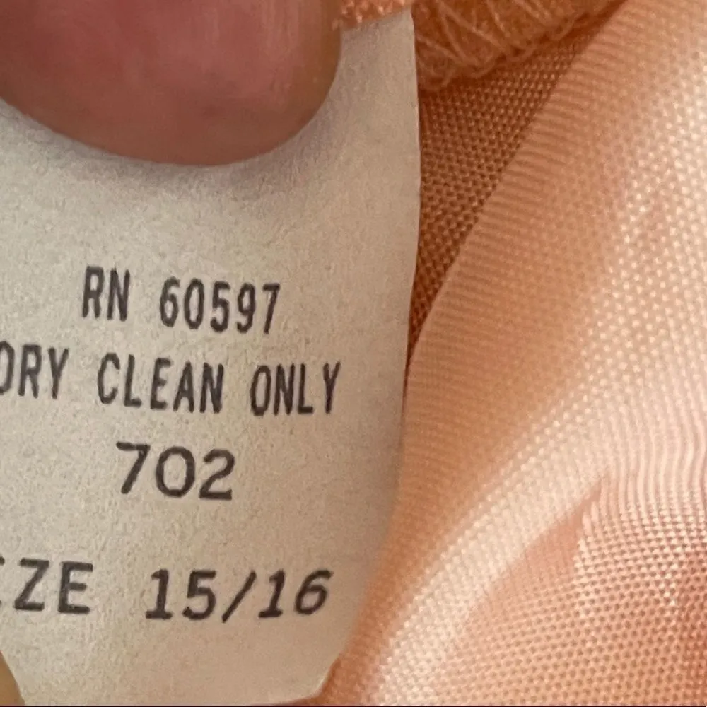 Vintage Designer Formal Dress‎ Peach Orange Size undefined - Image 7