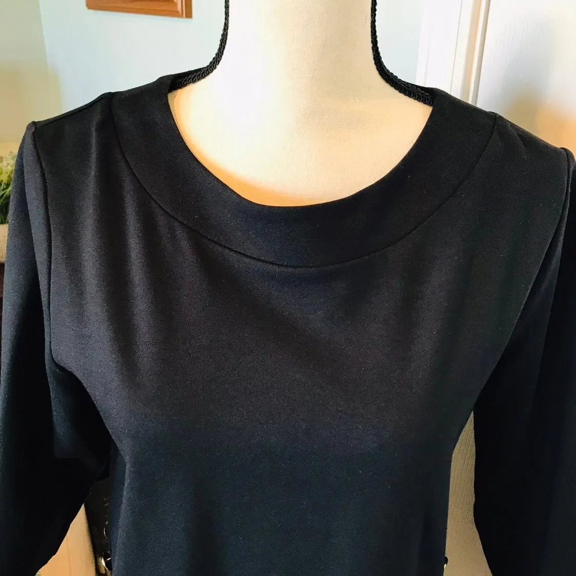 BROWNSTONE STUDIO Petite Medium (PM) Black blouse‎ Top with gold buttons Size undefined - Image 2