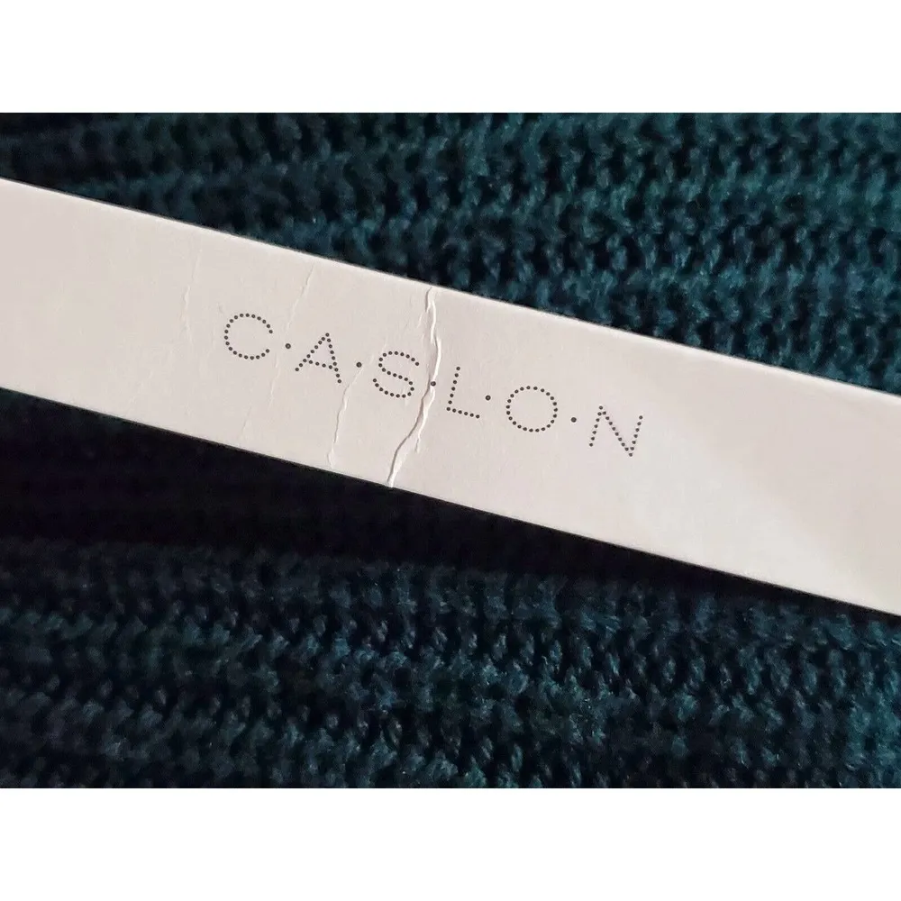 Calson Women's Green Cotton Long Sleeve Mock Neck Pullover Knit Sweater Small - Image 9