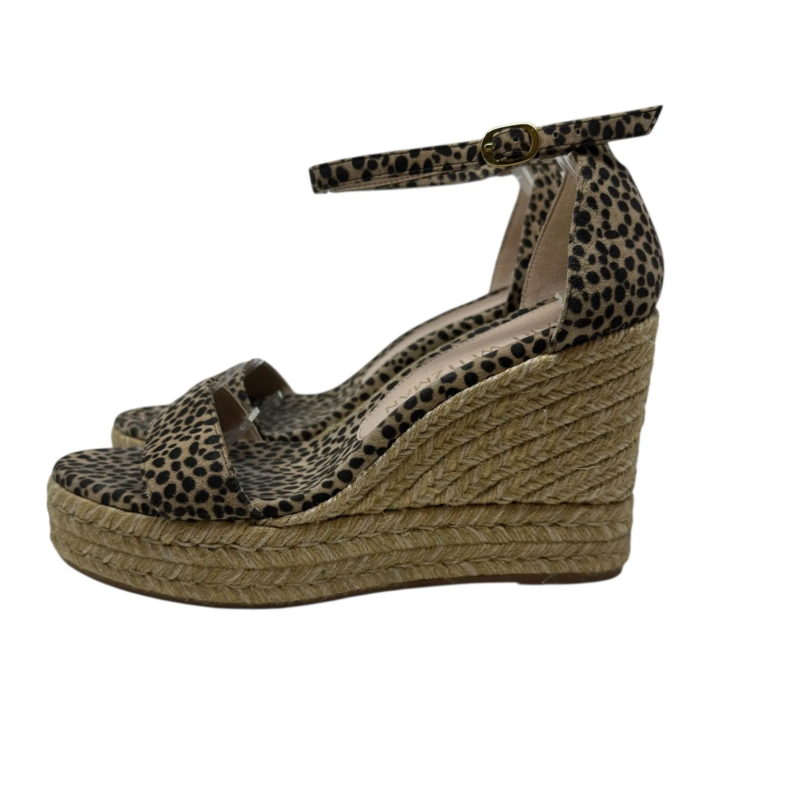 Stuart Weitzman Floria Wedge Platform Espadrille Sandals Leopard Print‎ US 8.5 - Image 12