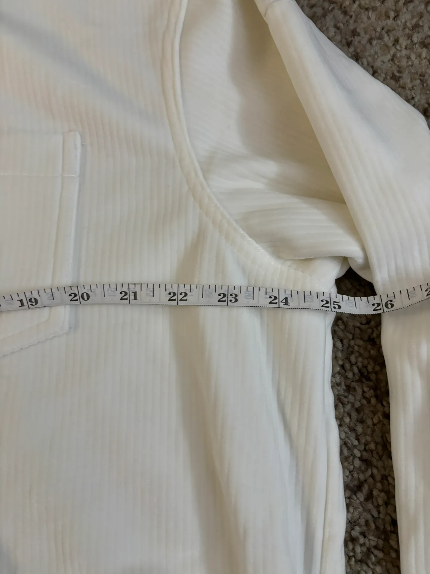 Ribbed Velour Mountain Side Shacket - Ivory - Image 11