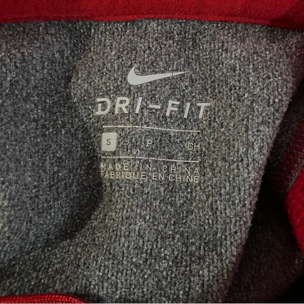 Nike Dri-Fit Swoosh Pullover Hoodie Sweatshirt Red & Pink Size Small - Image 5