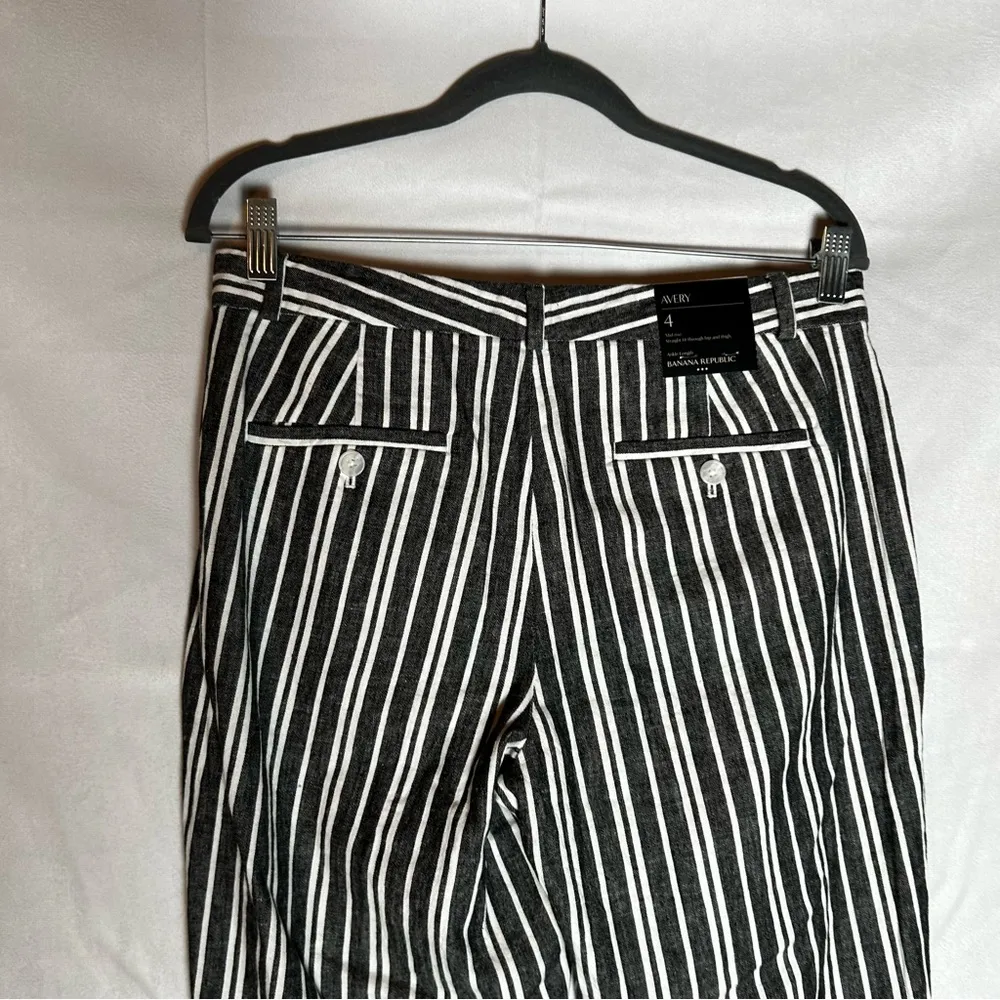 NWOT Banana Republic Factory Avery Linen Cotton Mid Rise Straight Ankle Pant 4 - Image 6