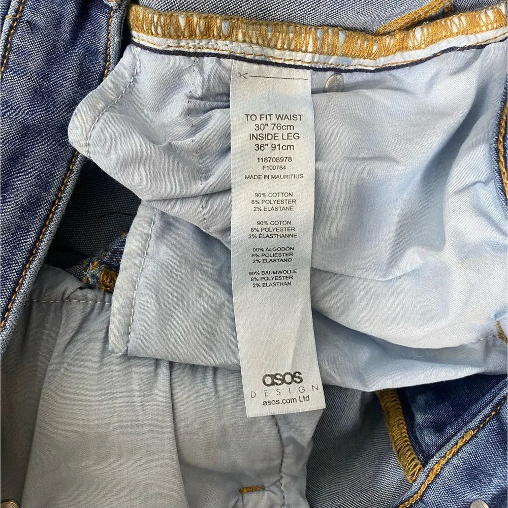 asos Design Denim Tall Push Up Skinny Jeans in Dark Blue 30 - Image 4