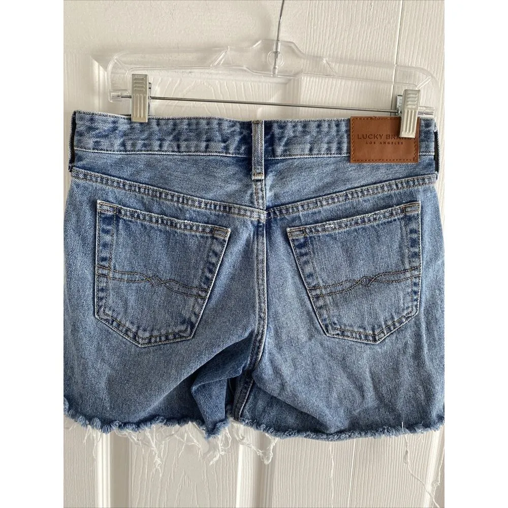 Lucky‎ Brand Women's 25 Denim Cut Off Boyfriend Jean Shorts Summer Casual - Image 4