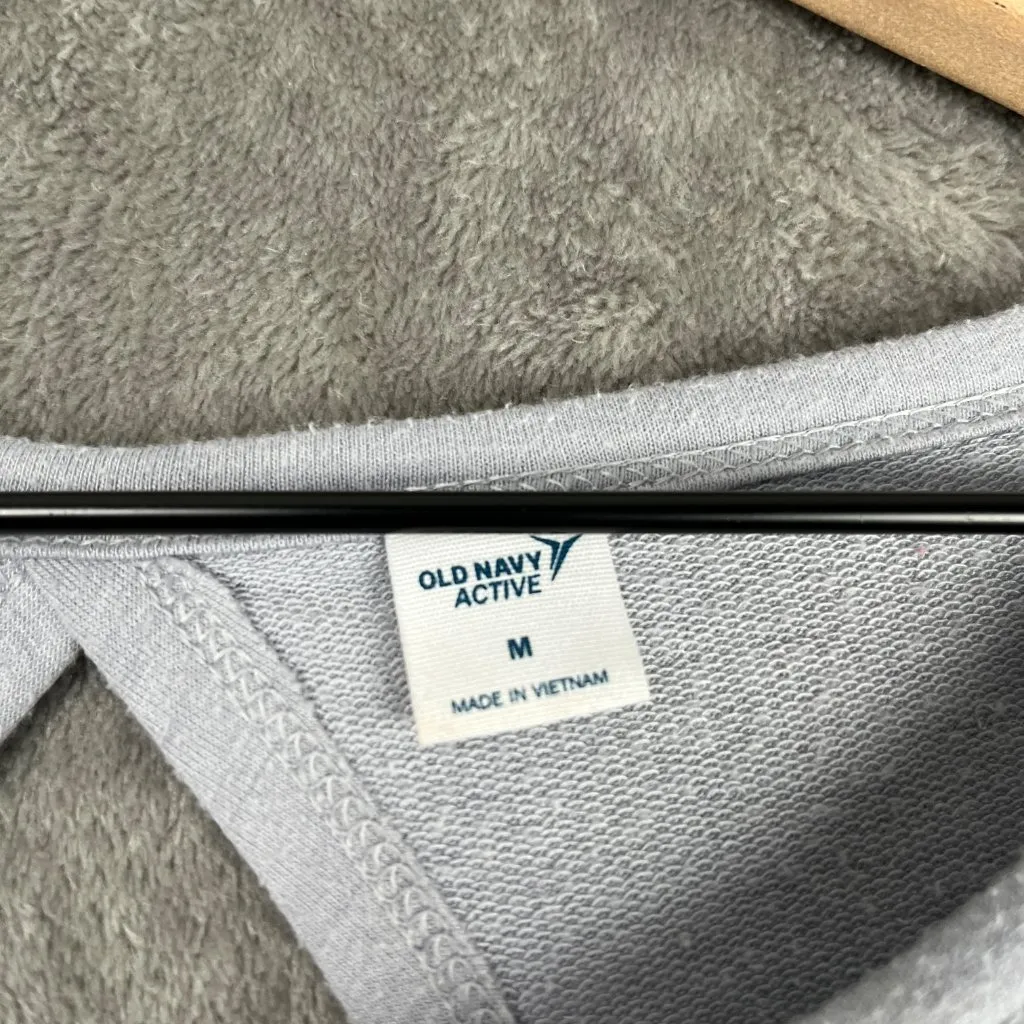 Old Navy Active Long Sleeve Top Women’s M Gray Open Back Yoga Pilates Y2K Cozy - Image 5