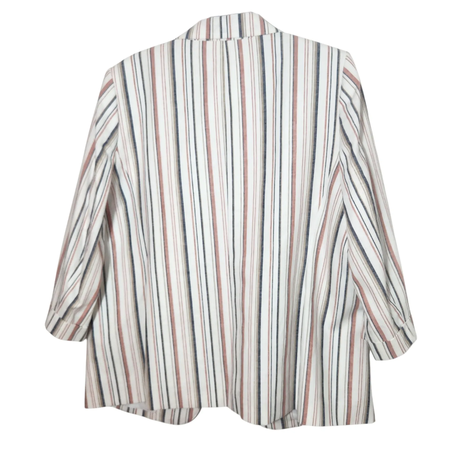 Bar III Open Front Striped Linen Blend Blazer Size 1X - Image 2