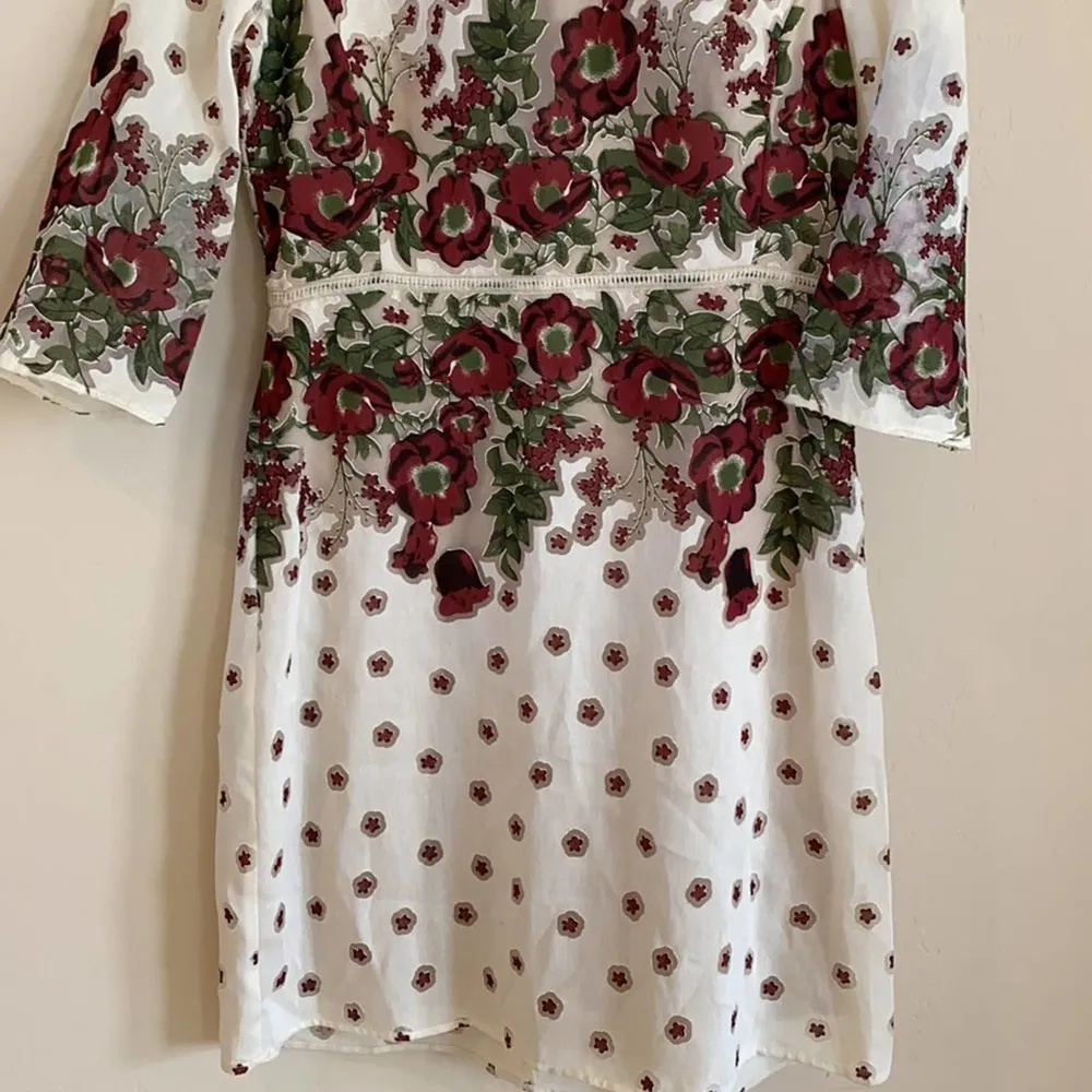 Gabby Skye Cream Floral Printed Dress Size: 6 - Image 4