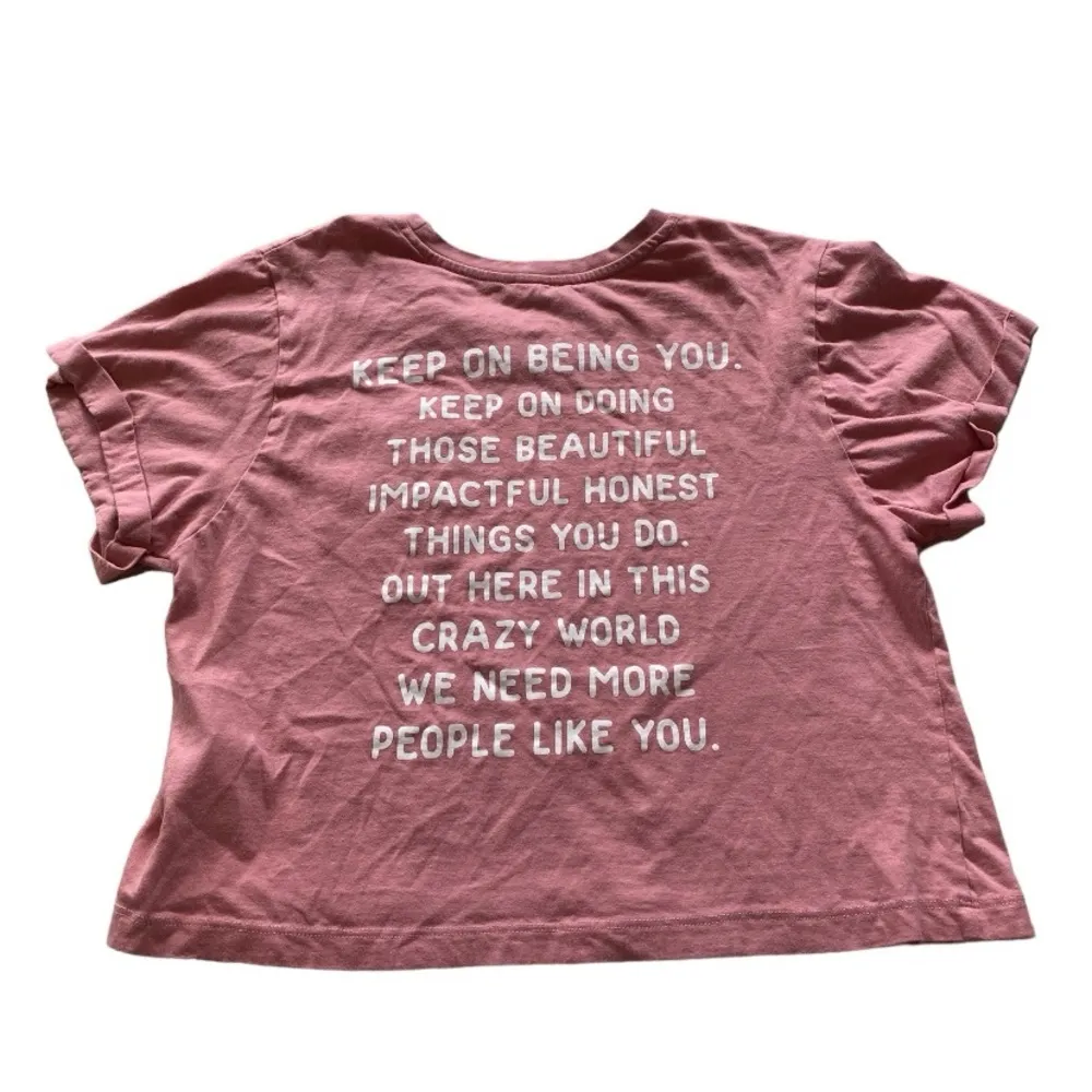 Good Vibes Only Juniors Pink Crop Top Size undefined - Image 2