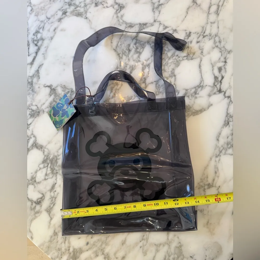 NWT RARE BAPE A Bathing Ape Milo Pirate Store Tote Bag Gray | Clear PVC - Image 4